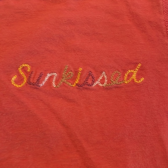 Universal Thread Tee Womens M Orange Embroidered Logo Casual Cute Basic - Picture 4 of 7